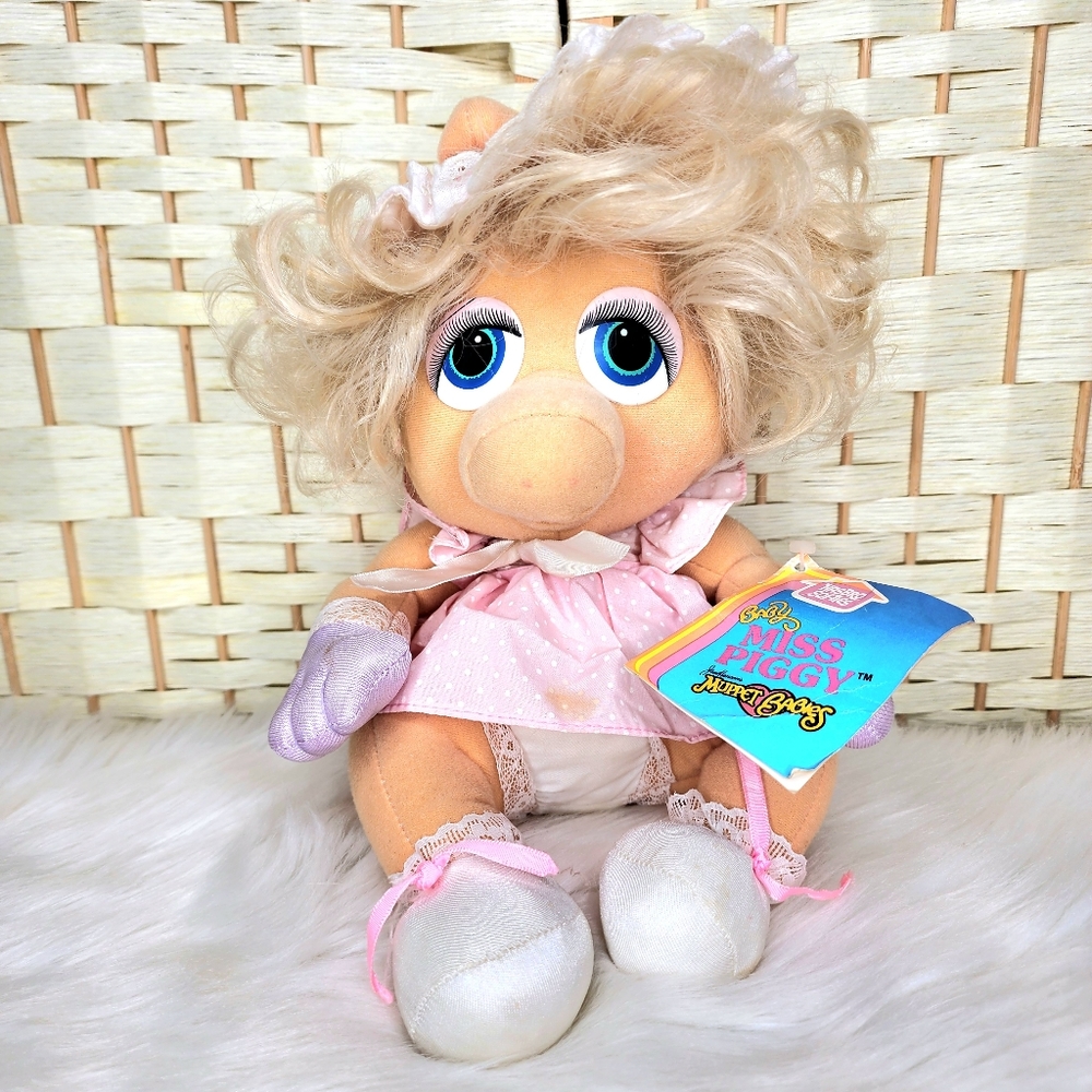 1983 Miss Piggy  Hasbro Softies Muppet Babies 12" Plush Doll